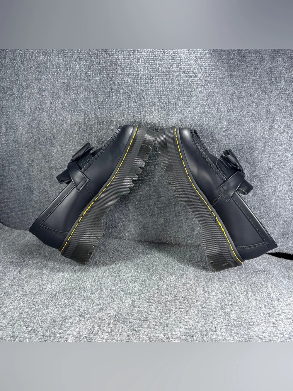 Dr. Martens Loafers Womens 8 Black Adrian Quad Platform Tassel Smooth Leather - Picture 5 of 9